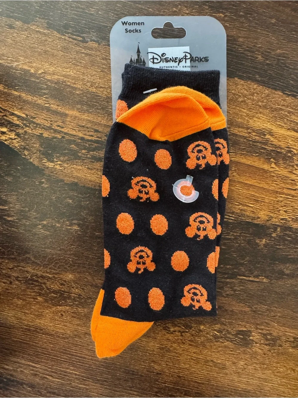 Disney Parks Black & Orange Halloween Pumpkin and Polka Dot Socks